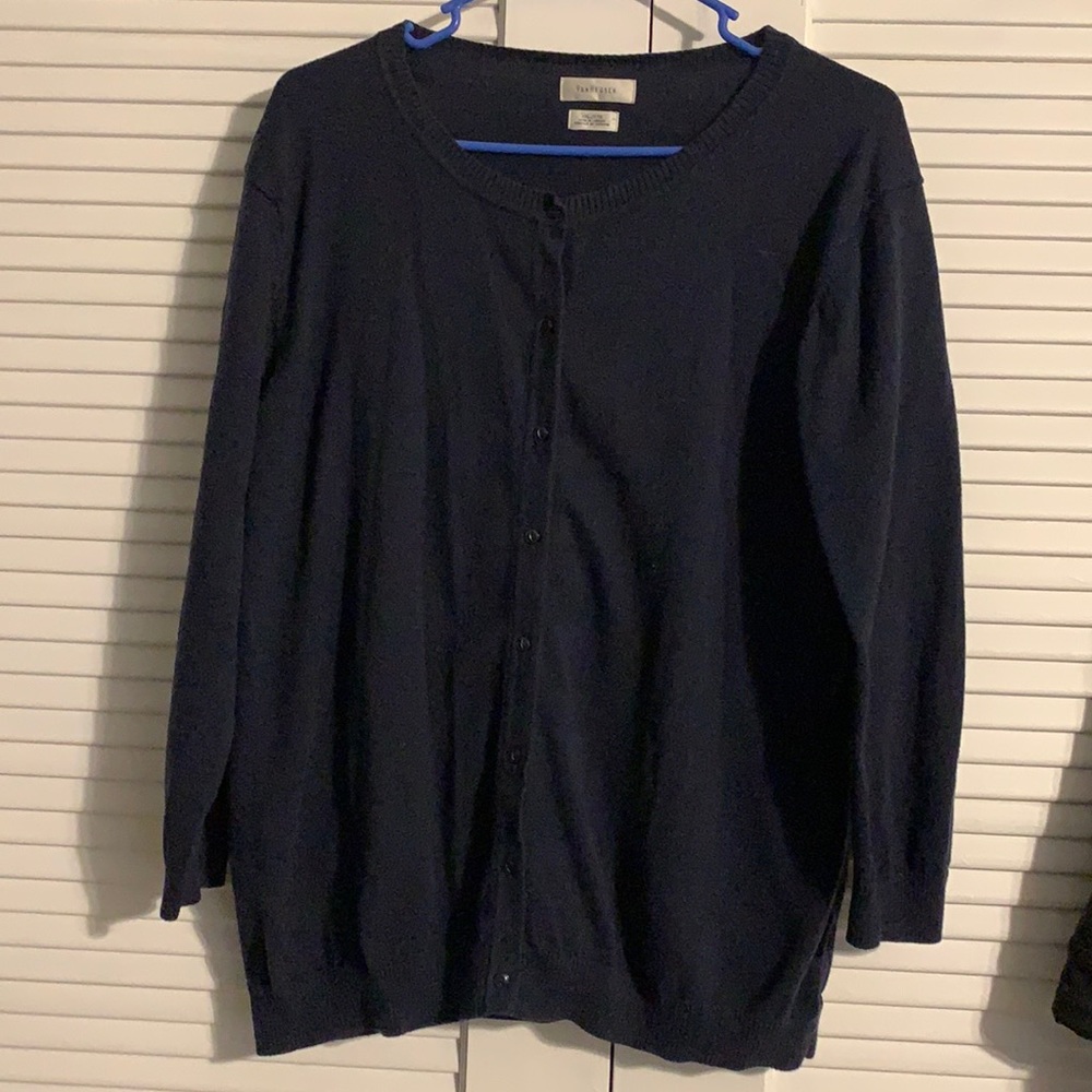 Dark blue button up cardigan